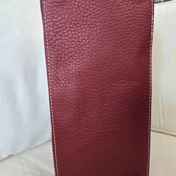 Dooney & Bourke Pebble Grain Zip Zip Satchel Burgundy Wine Leather Crossbody Sho - Picture 3 of 8